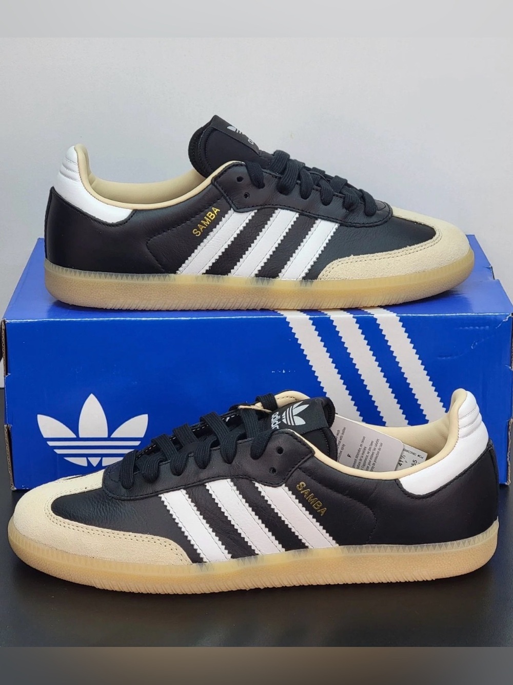 Adidas Samba OG Men's Size 8 Athletic Shoes Black White Footwear Sneakers